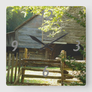 Relógio Quadrado Pulso de disparo rústico do celeiro