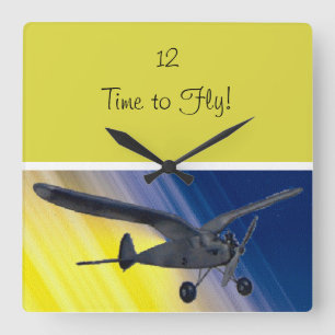 Relógio Quadrado Pulso de disparo - susto - avião modelo