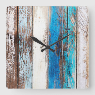 Relógio Quadrado Pulso de disparo velho da madeira lançada costa