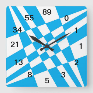 Relógio Quadrado Pulso de disparo w/numbers de Fibonacci