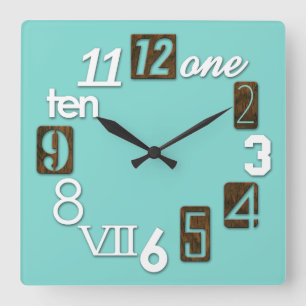 Relógio Quadrado Pulsos de disparo de parede quadrados Funky de