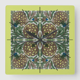 Relógio Quadrado Pulsos de disparo de William De Morgan Victorian