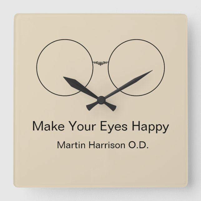 Relógio Quadrado Pulsos de disparo do escritório do doutor de olho (Frente)