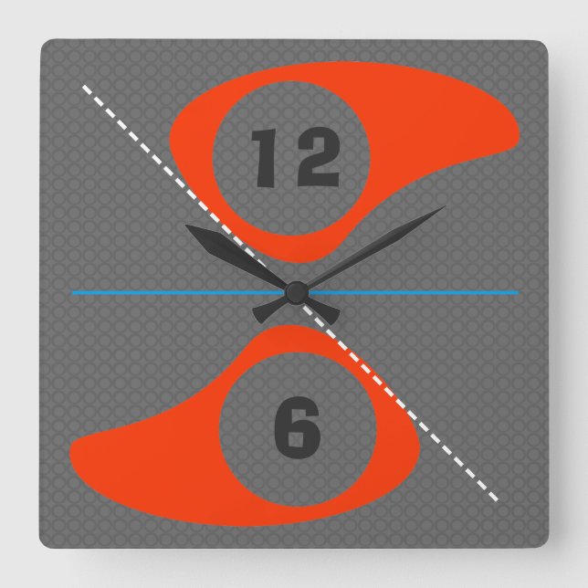 Relógio Quadrado Pulsos de disparo retros da cozinha (Frente)