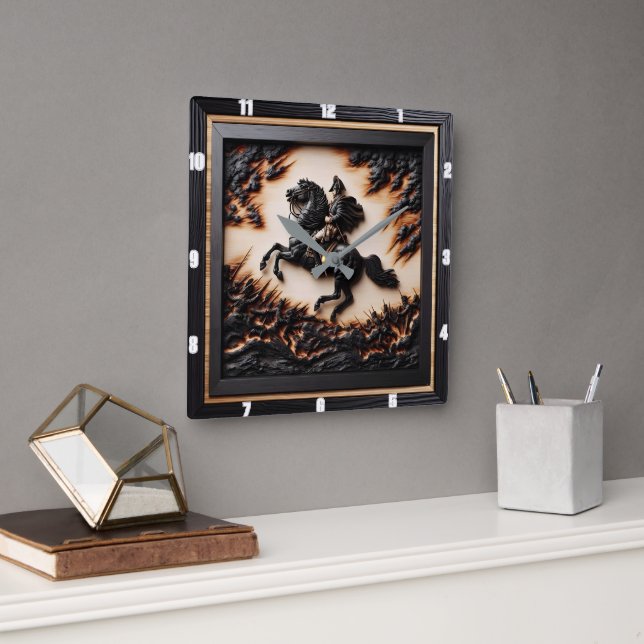 Relógio Quadrado Pulverização da Carreira Napoleônica (Escritório)