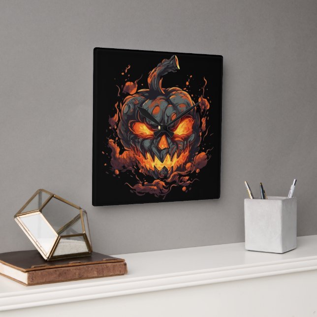 Relógio Quadrado Pumpkin Petrificado (Escritório)