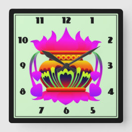 Relógio Quadrado Pun kalasa Sri Lanka pote tradicional da prosperid