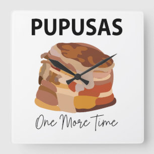 Relógio Quadrado Pupusas Pão Salvadorenho Restaurante Pupusas