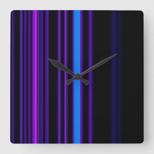 Relógio Quadrado Purple Neon Modern Wall Clocks