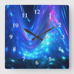 Relógio Quadrado Qaanaaq - aurora boreal