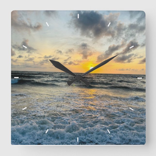 Relógio Quadrado Quadrado de presentes simples e simples de fotos p (Frente)