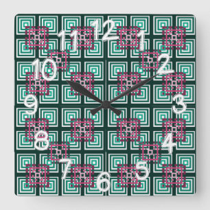 Relógio Quadrado Quadrados Sobrepostos