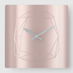 Relógio Quadrado Quadro da forma de Poligonal do diamante