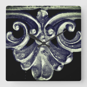 Relógio Quadrado Quadro francês de prata