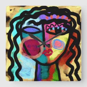 Relógio Quadrado Qualquer Arte Abstrato original
