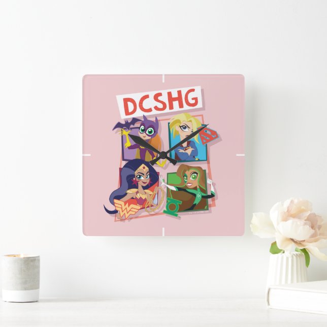 Relógio Quadrado Quartet DC Super Hero Girls (Lar)