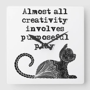 Relógio Quadrado Quase toda criatividade envolve uma brincadeira pr