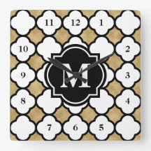 Quatrefoil Geométrico Dourado Moderno, Monograma