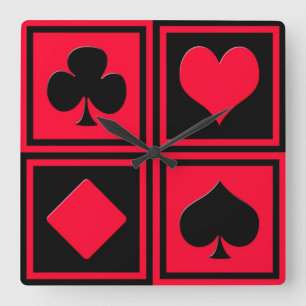 Relógio Quadrado Quatro ternos do cartão