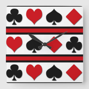 Relógio Quadrado Quatro ternos do cartão