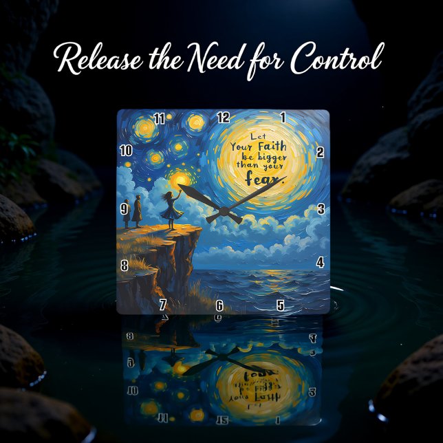 Relógio Quadrado Que Sua Fé seja maior do que seu medo (Criador carregado)