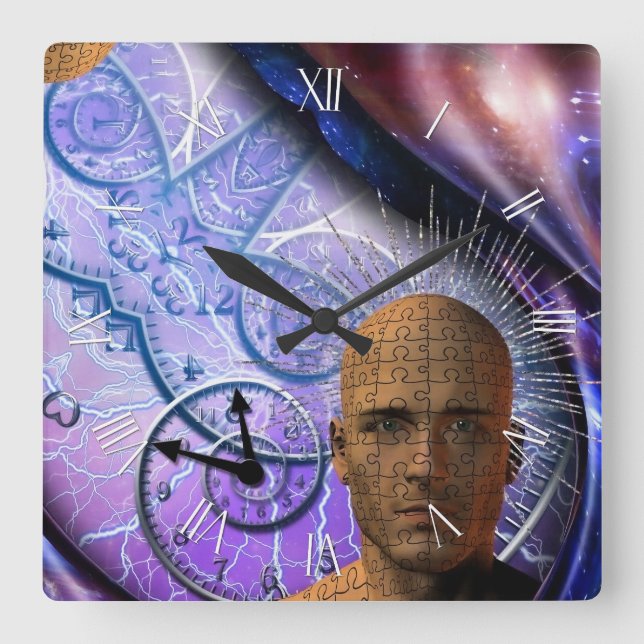 Relógio Quadrado Quebra-cabeça de tempo (Frente)
