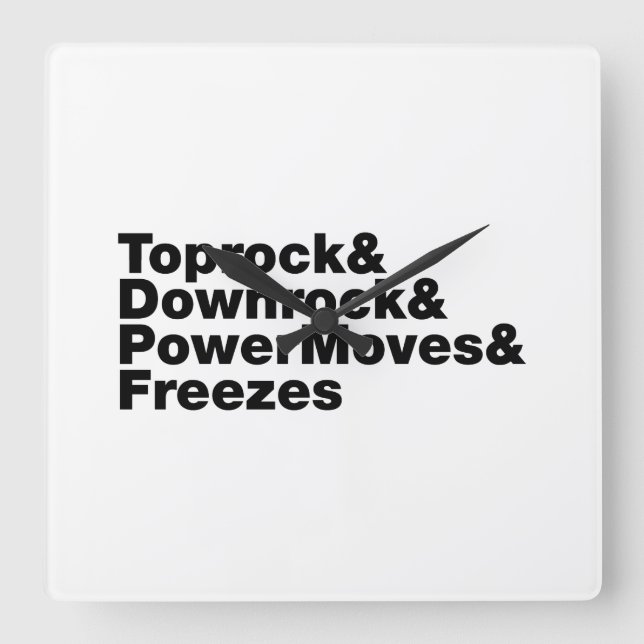 Relógio Quadrado Quebrando Movimentos (Breakdancing) (Frente)