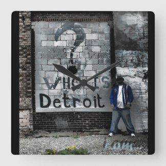 Relógio Quadrado Quem é Detroit (o pulso de disparo de parede)