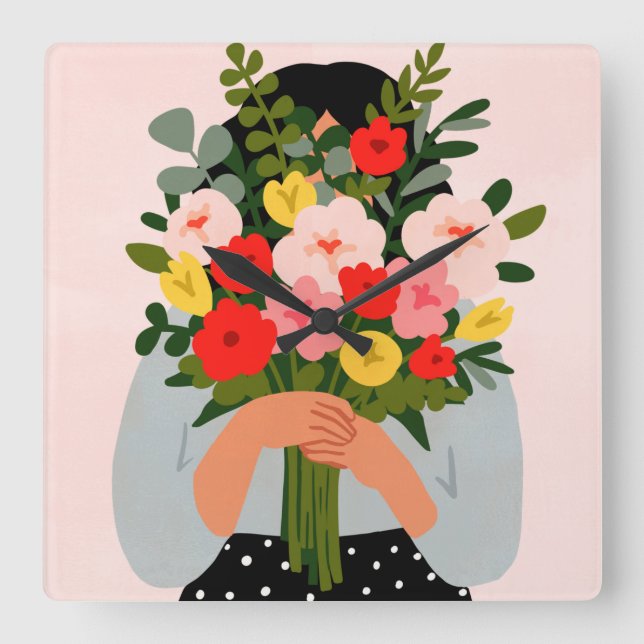 Relógio Quadrado Querido Namorados II (Frente)