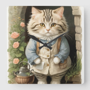 Relógio Quadrado Ragamuffin Cat