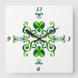 Relógio Quadrado Rainbow Lily e Heart