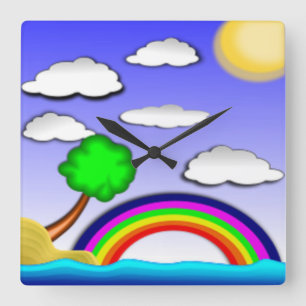 RELÓGIO QUADRADO RAINBOWLAND