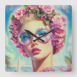 Relógio Quadrado Rainha Tropical Glamor