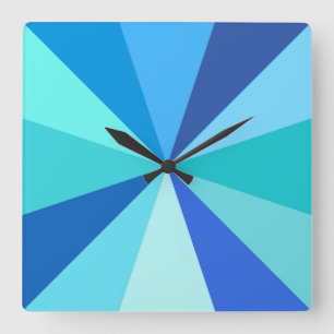 Relógio Quadrado Raios 60s geométricos Funky modernos do pop art no