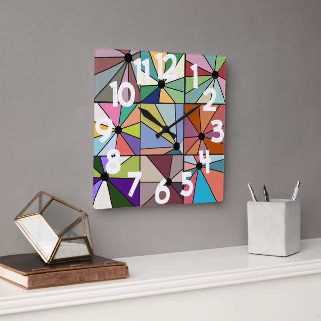 Relógio Quadrado Raios Sun (Escritório)