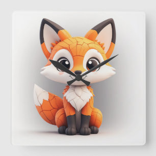 Relógio Quadrado Rapariga de desenho animado fofa 3D Mascote de bri