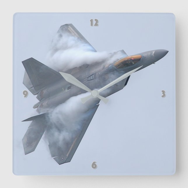 Relógio Quadrado Raptor F-22 (Frente)
