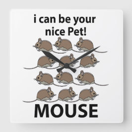 Relógio Quadrado Rato De Mouse Posso Ser Seu Rato De Pet