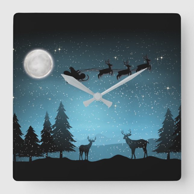 Relógio Quadrado Rebelde Adorável À Noite (Frente)