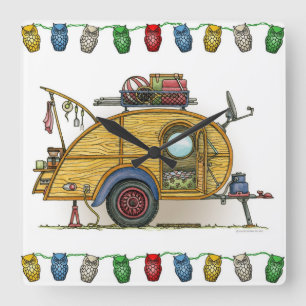 Relógio Quadrado Reboque bonito do viagem do campista da lágrima do