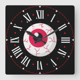 Relógio Quadrado Red Eyeball Inside Roman Numerals