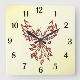 Relógio Quadrado Red Phoenix Rises