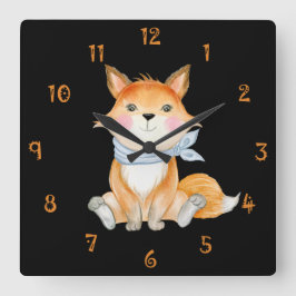 Relógio Quadrado Red The Foxx Wall Clock