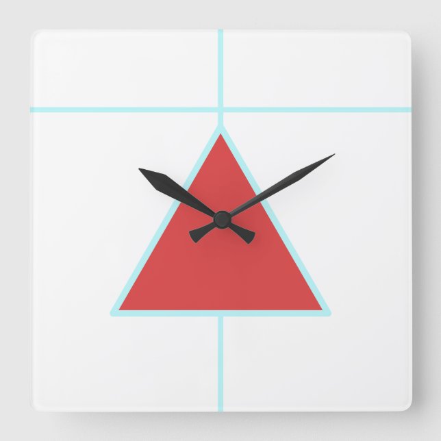 Relógio Quadrado Red Triangle Acrylic Wall Clock (Frente)