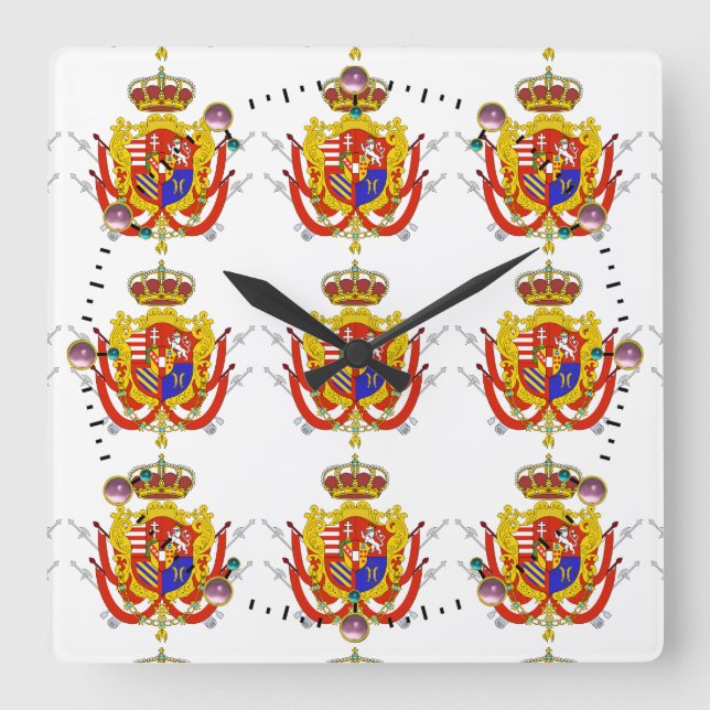 Relógio Quadrado Red White Banner Grand Duchy of Tuscany (Frente)