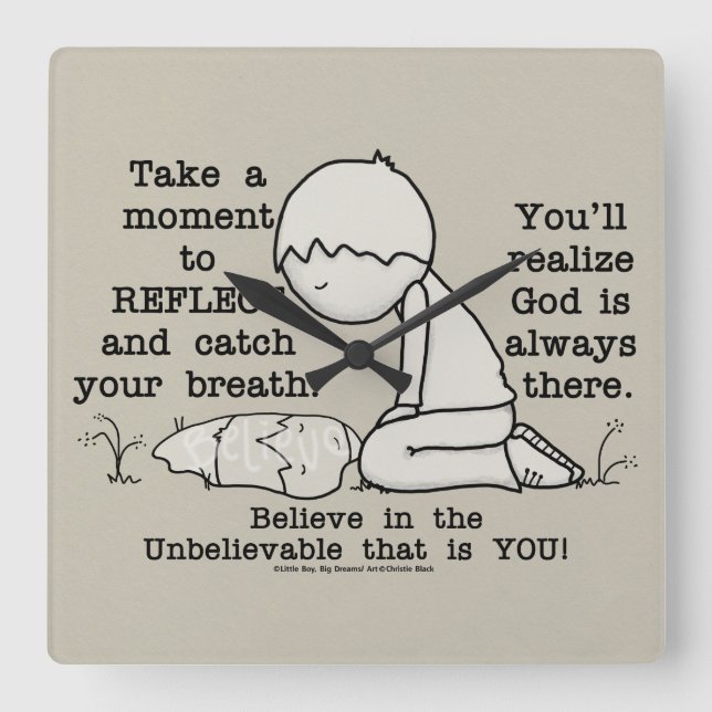 Relógio Quadrado Refletir (Frente)