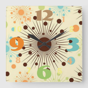 Relógio Quadrado Refrigere o pulso de disparo de parede retro do