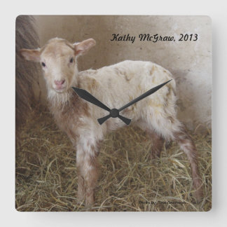Relógio Quadrado Relógio: cordeiro KathyMcGraw