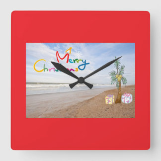 RELÓGIO QUADRADO RELOGIO DE NATAL NA PRAIA