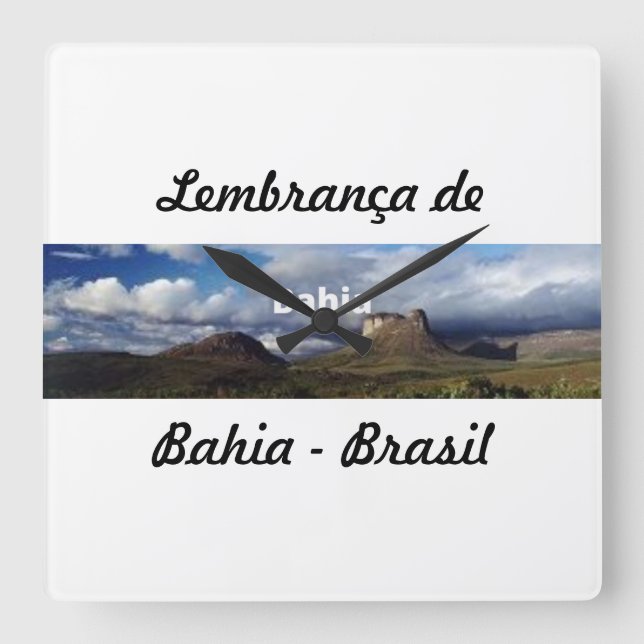 Relógio Quadrado Relogio lembrança de Bahia (Frente)